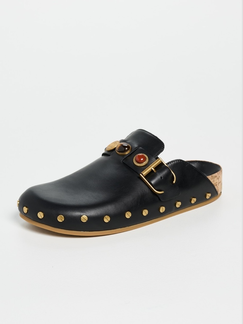 Veronica Beard Larkin Black Leather Decorated Clog sz8